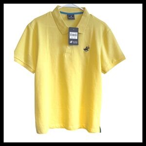 NWT Pacific Polo Club Mens Yellow Short Sleeve Polo Shirt Size L